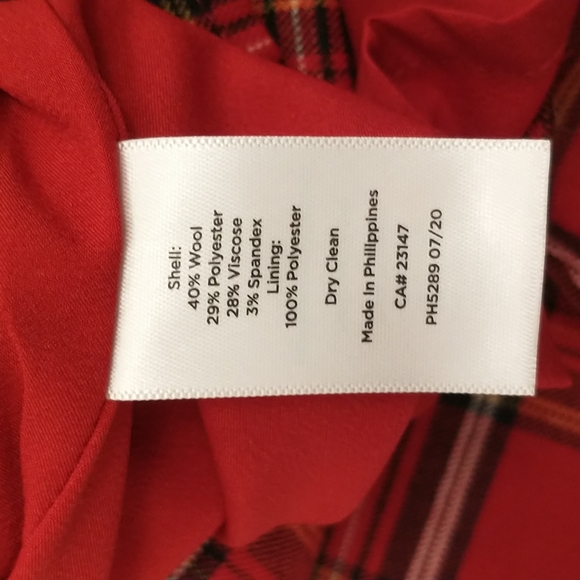 Red Plaid Jumper Ruffle Hem NWT Talbots mrk2P fit4 see Measurements Midi Stewart - Picture 8 of 11